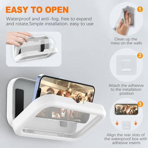 Waterproof Phone Holder for Shower, 2023 Upgraded, Compatible with iPhone 15/14/13/12/11 Pro Max