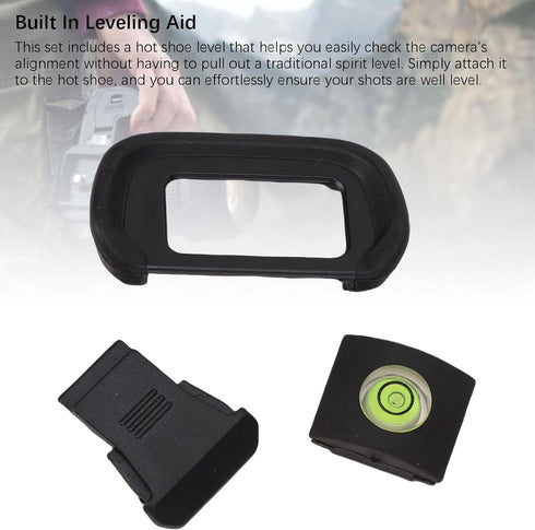 Set, R10 Jonlaki Camera Eyecup Level Hot Shoe Cover Soft ABS Viewfinder Eyecup with Bubble Level and Hot Shoe Cap, Fit