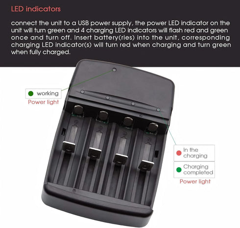 USB Universal Smart Battery Charger for 3.2V LiFePO4 Batteries