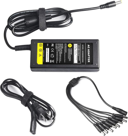 8-Way CCTV Camera Power Splitter - Security Camera Power Adapter, LED Driver Lighting Transformer DC Converter, 12V 5A