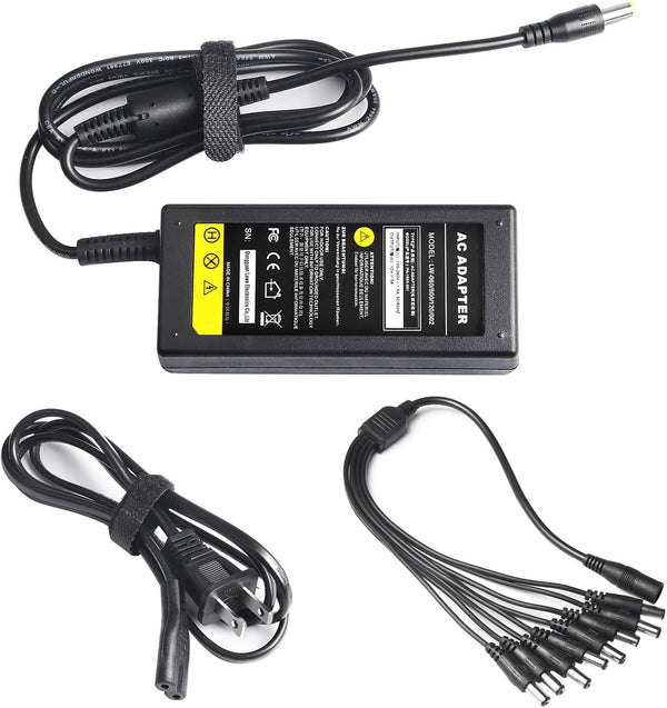 8-Way CCTV Camera Power Splitter - Security Camera Power Adapter, LED Driver Lighting Transformer DC Converter, 12V 5A