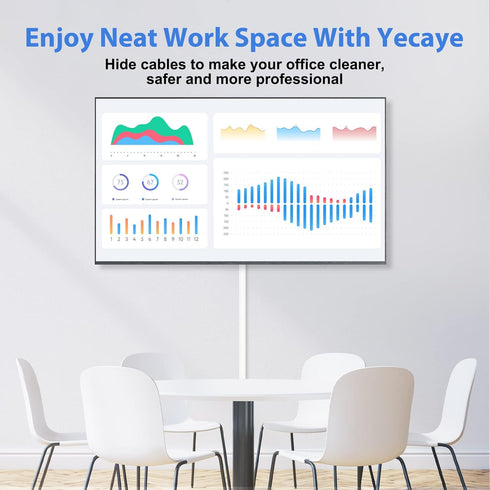 Yecaye 113in 2 W0.59in H0.4in, Cord Hider, One-Cord Cable Concealer, Cord Covers for Wires on Wall, Easy Install Cable