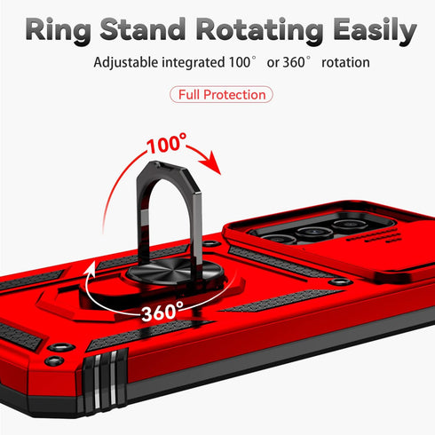 SunStory A14 5G A14 5G,Red Phone Case for Samsung Galaxy Case with HD Screen Protector & Slide Camera Cover & Rotated