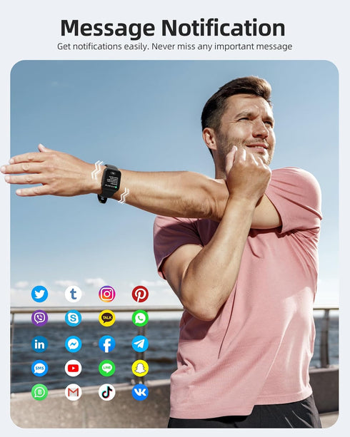 Parsonver Smart Watch 5ATM Waterproof Fitness Tracker with 100+ Sports Modes, 1.8" HD Touch Screen