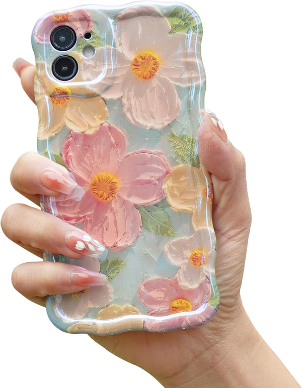 Colorful Retro Oil Painting Printed Flowers Case for iPhone 11, Fashion TPU Shockproof Protective Cover for Girls Women