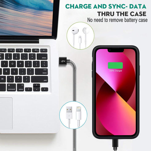 YINGYKJ 13 6500mAh 13 (5.4 inch) Battery Case for iPhone Mini, Enhanced Ultra Thin Portable Protective Power Smart