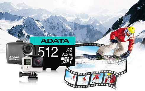 ADATA 64GB U3 V30 10 A2 AUSDX64GUI3V30SA2-RA1 Premier Pro MicroSDXC UHS-I Class MircoSD Memory Card with Adapter