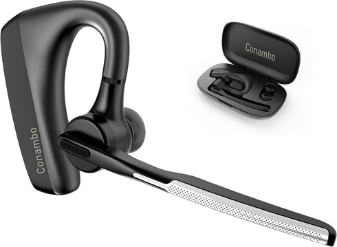 Conambo K18 Wireless Headset Bluetooth V5.1 - Hands-Free Single Ear Bluetooth Headset with Dual Mic Noise Canceling, 16
