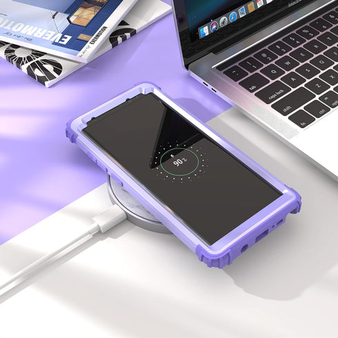 IDweel for Galaxy Note 8 Case, Purple for Women Girls, 3 in 1 Shockproof Slim Hybrid Heavy Duty Protection