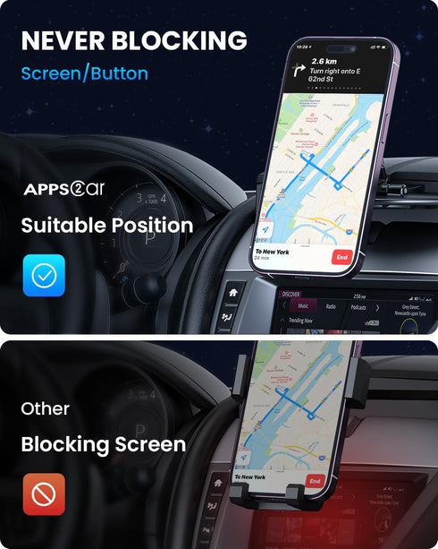 APPS2Car for MagSafe CD Slot Phone Mount, 17 Strong Magnets, Magnetic Phone Holder for Car, Easily Install Magnetic CD