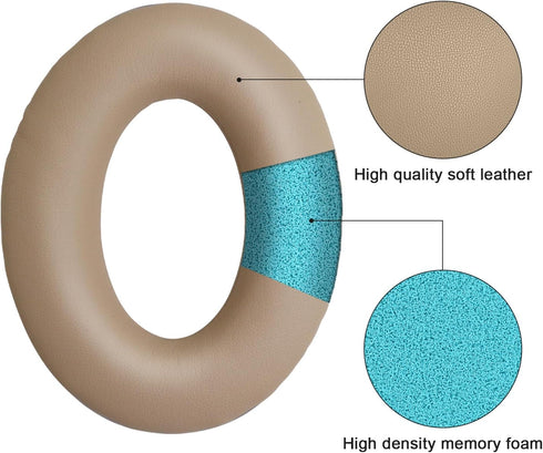 Headphones Replacement Ear Pads for Bose Quietcomfort QC35 II, Softer Leather, Noise Isolation Foam - Khaki