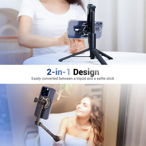 KIWIFOTOS 17 16 15 14 Mini Magnetic Tripod for iPhone MagSafe Selfie Stick with Wireless Remote for iPhone Travel