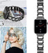 OULUCCI Compatible Apple Watch Bands for Women, 2024-Series 10, 42mm 41mm 40mm 38mm, D-Shape Stainless Steel Strap in