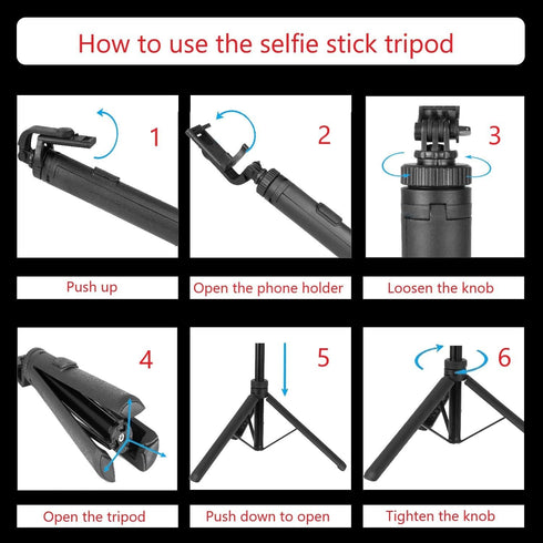 66" Selfie Stick Tripod for Cell Phone & Camera, Expandable Tripod with Remote Control, Portable for iPhone/Gopro