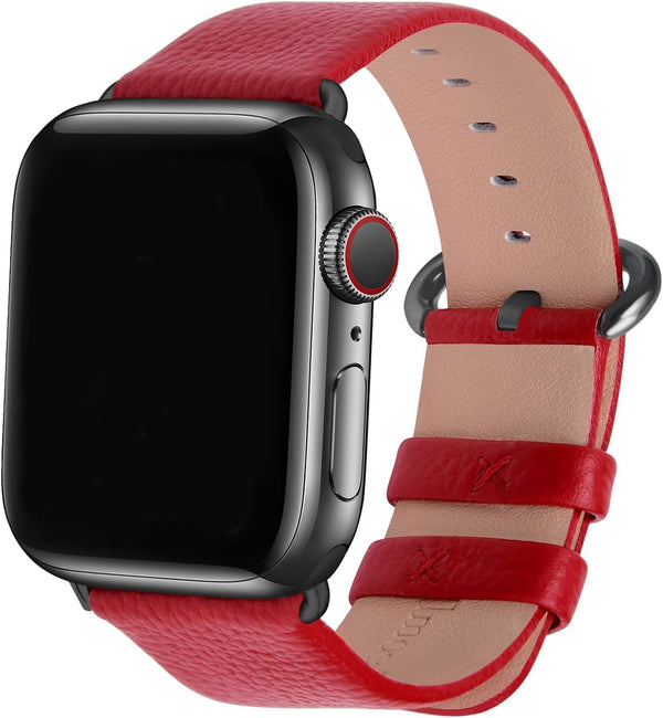 Fullmosa Leather Bands Compatible with Apple Watch, 41mm 40mm 38mm 42mm, Top Grain Genuine Leather Strap