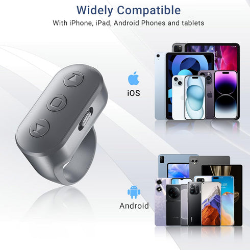 Voinap Phone Camera Remote Control for iPhone Android iPad with Zoom, Bluetooth Camera Remote Clicker with Front/Rear