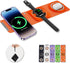 3-in-1 Foldable Magnetic Wireless Charger Keychain, 15W Fast Charger for iPhone 15/14/13/12, AirPods (Orange)