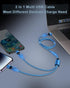 Multiple Charger Cable 2 in 1, iPhone and Android USB Charging Cable, 4ft Nylon Braided Multi Charging Cable with
