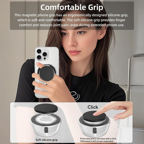 Grippopso 17 16 15 14 13 12 for Magsafe Phone Grip, Magnetic Phone Grip Holder with Adjustable Stand, Magneticc