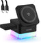 3 in 1 Wireless Charger Stand, Foldable Apple Charging Station Cube with LED Night Light for iPhone