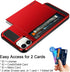 Vofolen iPhone 12 Case 5G, Red Wallet Cover with Credit Card Holder Slot, Anti-Scratch Dual Layer Protective