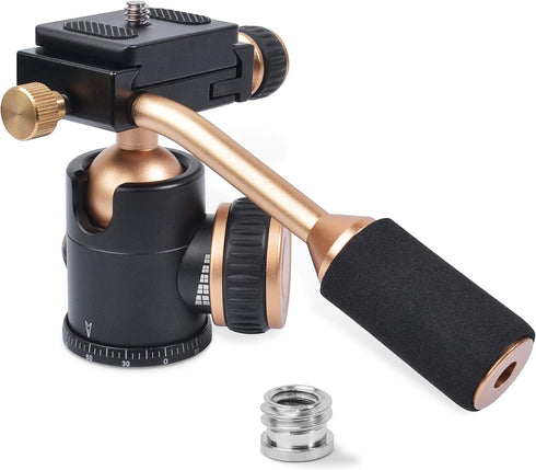 Ruittos Tripod Head, Flexi-Tilt Universal Ball Head with Quick Release Plate, 1/4 Screw