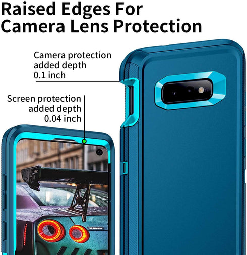 Galaxy S10e Case for Samsung, Shockproof Dustproof 3-Layer Heavy Duty Protection Cover, Turquoise