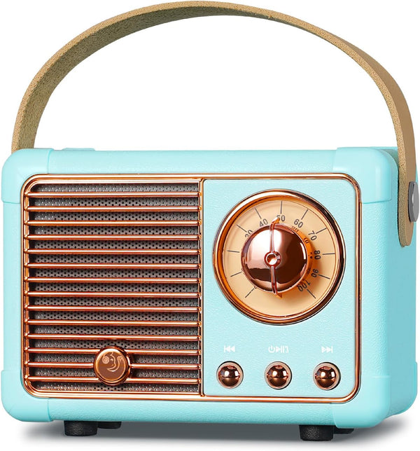 PRUNUS J-999 Mini Retro Bluetooth Speaker, Vintage Decor, Wireless Speaker, Cute Style for Kitchen, Office, Outdoor,