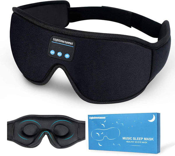 Sleep Headphones Bluetooth 5.0, Wireless 3D Eye Mask, Washable for Side Sleepers, Adjustable Stereo Speakers