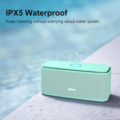 DOSS Bluetooth Speaker, SoundBox Touch Portable Wireless Speaker with 12W HD Sound, IPX5 Water-Resistant, 20H Playtime