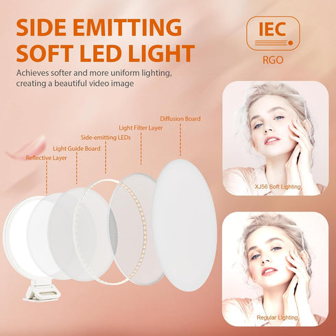ACMEZING 60 3 Upgraded Full Screen Ring Light LED Side Emitting Anti-Glare Clip-on Light for Phone iPhone Computer