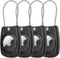 HATALKIN 4 Pack IPX8 Waterproof AirTag Holder, Secure Holder with Wire Cable for Keys, Luggage, Backpack, Key Ring Case