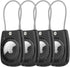 HATALKIN 4 Pack IPX8 Waterproof AirTag Holder, Secure Holder with Wire Cable for Keys, Luggage, Backpack, Key Ring Case