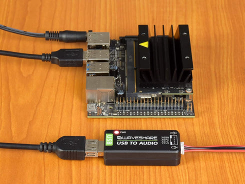 Waveshare USB Sound Card for Raspberry Pi/Jetson Nano, External Audio Converter, Recording and Playback Support