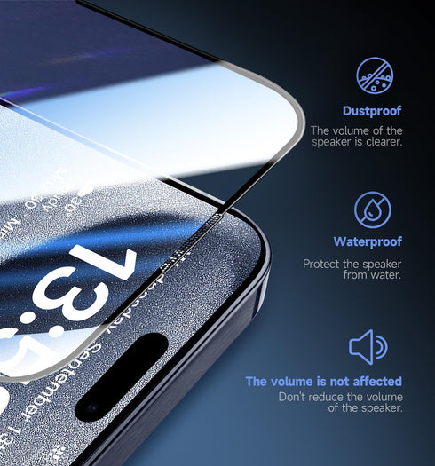 iPhone 15 Pro Magic John 2 Pack Tempered Glass Screen Protector, HD Clear, Bubble Free, Easy Install, Dynamic Island