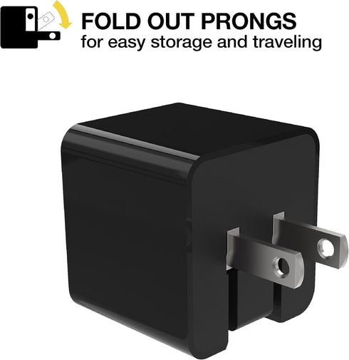 Scosche HA12-RP SuperCube 12W Single USB Port Portable Wall Charger Adapter for All USB Devices, Cell Phone, Tablet, Travel Charger in Black