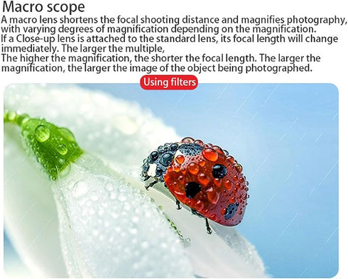 Macro Lens, HD Coating, Lightweight, 10X Magnification for Osmo Pocket3, 2-2.5CM Focusing Distance
