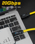 Poyiccot USB C to USB C Cable 3ft, 140W Fast Charging Cable, 20Gbps with LED Light, 8K@60Hz for MacBook Pro, Galaxy S23