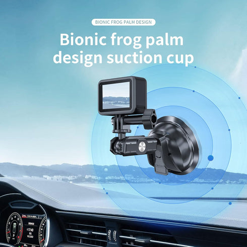 TELESIN Car Mount Suction Cup with Phone Holder for GoPro Max Hero 13 12 11 10 9 8 and DJI Action 3 4 5