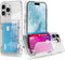 Wallet Case for iPhone 15 Pro, Shockproof Hybrid with 3-4 Credit Card Holder Slots, Heavy Duty Clear Cover Compatible