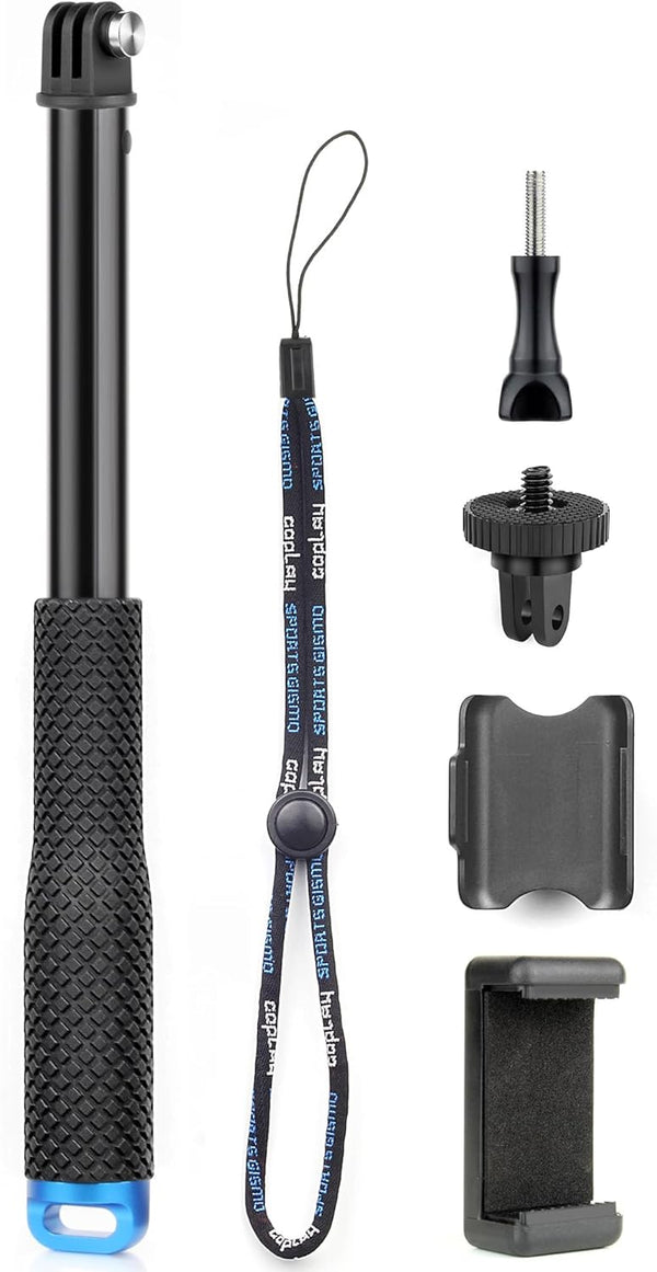 11''-45'' Aluminum Handheld Waterproof Selfie Stick Monopod for GoPro Hero, Insta360, AKASO, DJI OSMO Cameras