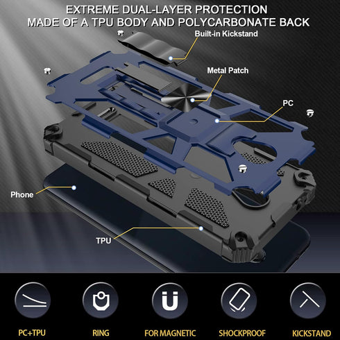 Ailiber Case for AT&T Fusion Z (V340U), Motivate (V341U) with Screen Protector, Rugged Shockproof Armor Phone Cover