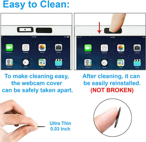 (8 Pack) 0.03 inch California JOS Webcam Cover Ultra Thin Laptop Camera Cover Slide for iPhone iPad MacBook Pro