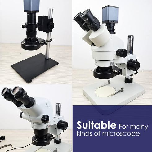 Microscope Light Microscope LED Ring Light Illuminator, Electronic Industry Microscope Ring Lamp 144 LED Bubbles for Lab Monocular Binocular Trinocular Stereo Microscope Camera