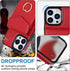 Asuwish Red Wallet Cover for iPhone 13 Pro Max 2021 6.7 inch, with Tempered Glass Screen Protector and RFID Ring Card