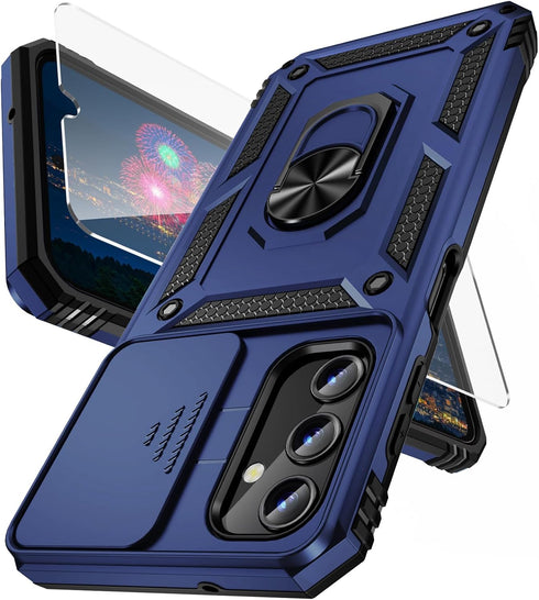 Samsung Galaxy A35 5G Case with Camera Lens Cover, HD Screen Protector, Navy Blue