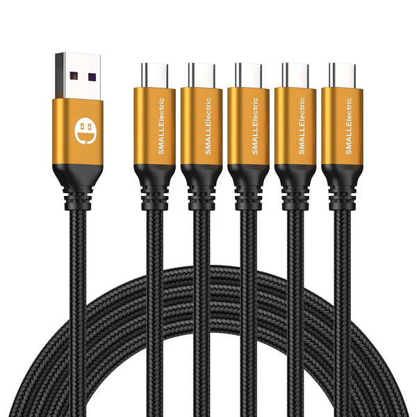 USB Type-C Cable 5pack, 6ft Fast Charging 3A Rapid Charger Quick Cord, Type C to A Cable Compatible with Galaxy