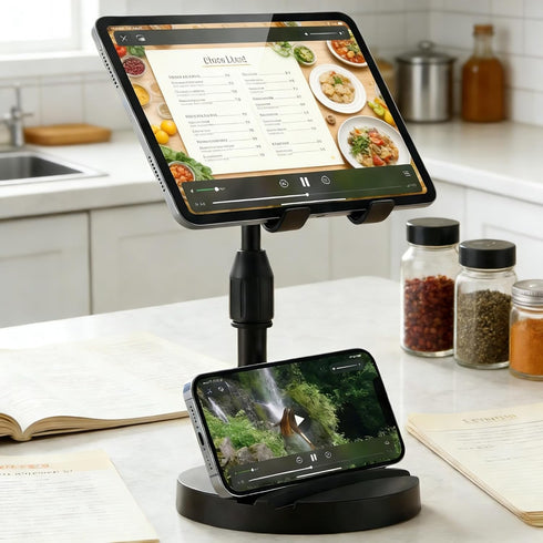 ZYEUNAGNB 360 New model Adjustable Phone Stand Holder for Desk, Rotatable Ergonomic Stand with Heavy Metal Base