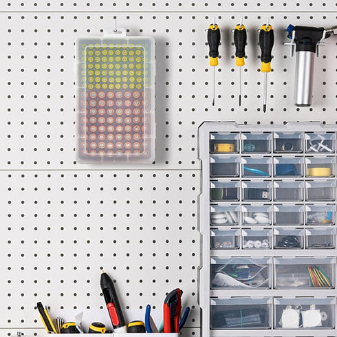 134pcs Xuerdon Battery Storage Organizer Case, Battery Vault Box Holder Container for AA AAA Batteries, Garage
