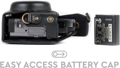 MegaGear MG1258 Ever Ready Leather Camera Case for Panasonic Lumix DC-ZS80/DC-ZS70/DC-TZ90 (Black)